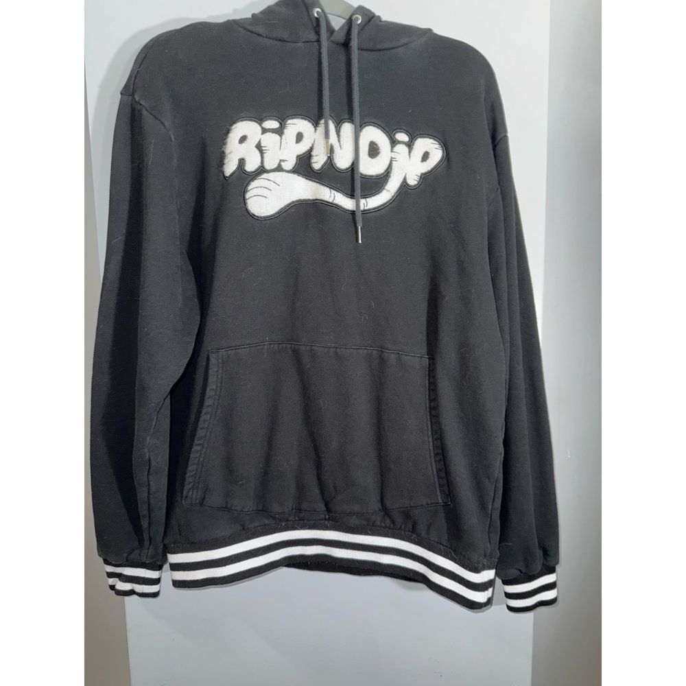 Ripndip black‎ hoodie sweatshirt with chenille appliqué size small